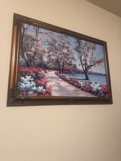 Framed Garden Path Landscape Wall Art