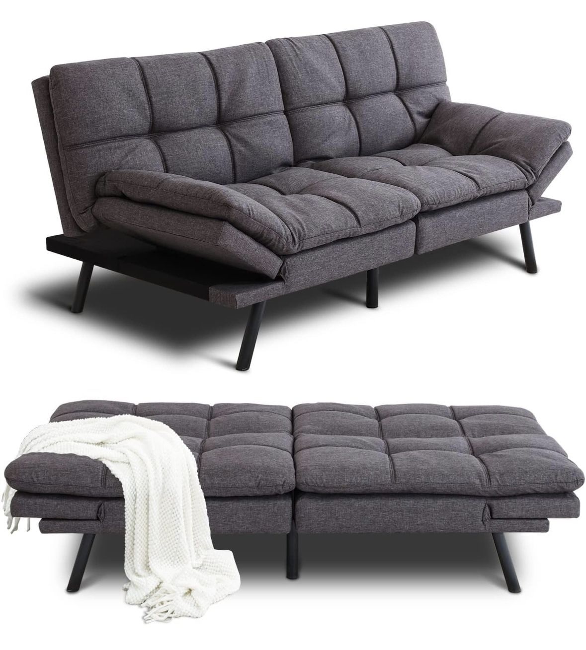 Charcoal Grey Convertible Futon 