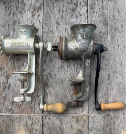 Vintage Hand Crank Meat Grinders (Pair) - LF&C & Cole Boyertown