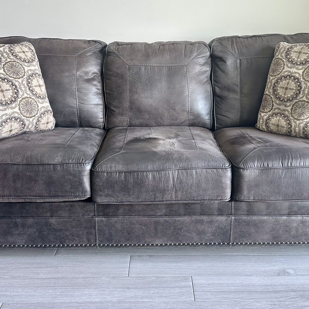 Queen Size Leather Sofa Bed In Mint Condition!
