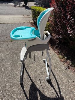 Baby High Chair with Tray and Wheels