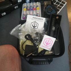 POSEIDON Tattoo kit brand New In Case , Everything Is Included 
