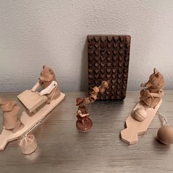 Vintage Wooden Russian Toys Heart Stamp
