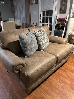 Tan Faux Leather couch