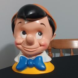 Vintage 1971 Disney Pinnochio Head Bust Bank