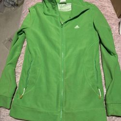 Womens Size Small Lime Adidas Fleece Jacket 