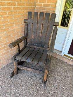 Rustic wood rocking chairs