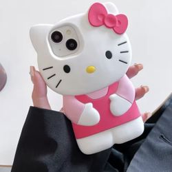 Hello Kitty 3D Silicone Soft Phone Case For iPhone 14 Pro Max