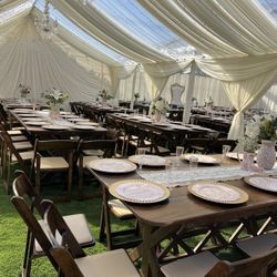 Farm Tables And Fruit Wood Chairs