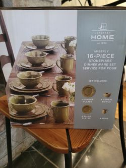 Dinnerware Set Stoneware 16 Piece