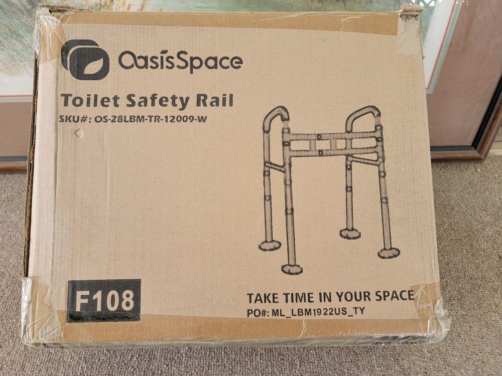 Toilet safety rail.