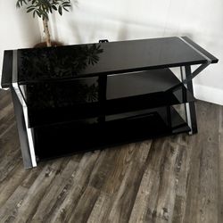 Black Glass Tv Stand 