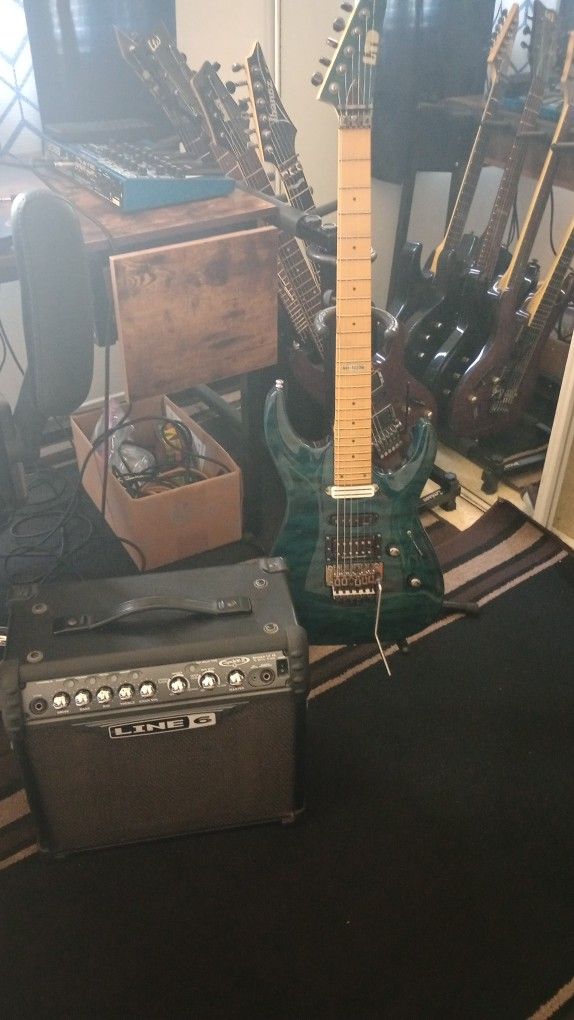 LTD ESP MH-103QM With Seymour Duncans Bridge & Neck & Line 6 Spider 3 Amp