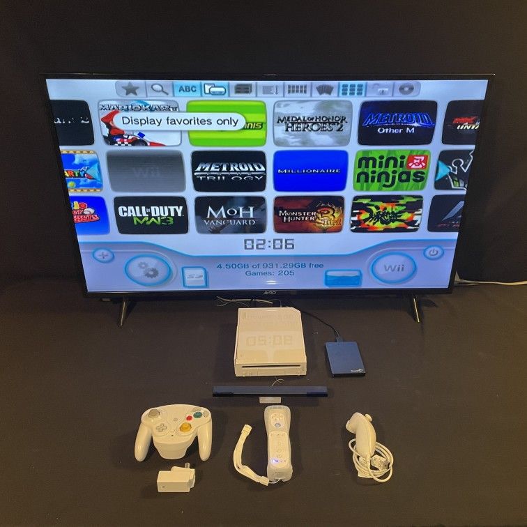Nintendo Wii 1TB HDMI White Wii Mote White Wireless Gamecube Controller