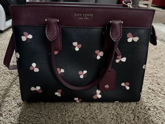Kate Spade Cameron Dusk Buds Ditsy Medium Satchel Black + Floral 
