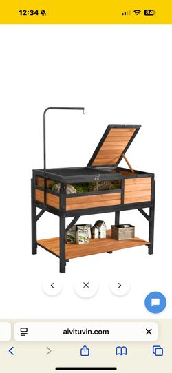 New in box Aivituvin Wooden Tortoise House  AIR70-b, Indoor Large Turtle Habitat - Turtle Habitat with Legs - Brown