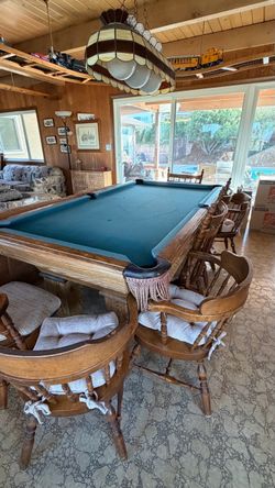 Pool Table with Oak Wood Frame