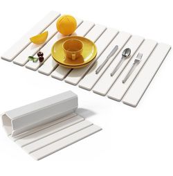 Large Stone Dish Drying Mats for Kitchen Counter, 23.6“x 15.3”, Eco-Friendly, Foldable quick dry stone mat kitchen, Absorbent Diatomaceous Earth Mats 