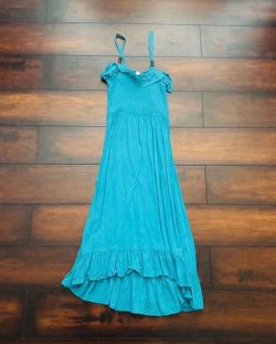 Little Girls Clothes Turquoise Maxi Dresses Size S And M  6T And 7/8