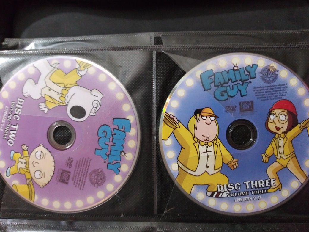 10 family guy DVDs