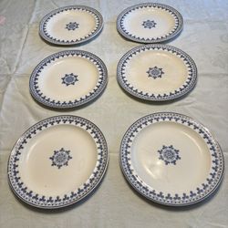 6 Rome Pattern Plates With Plate Rack