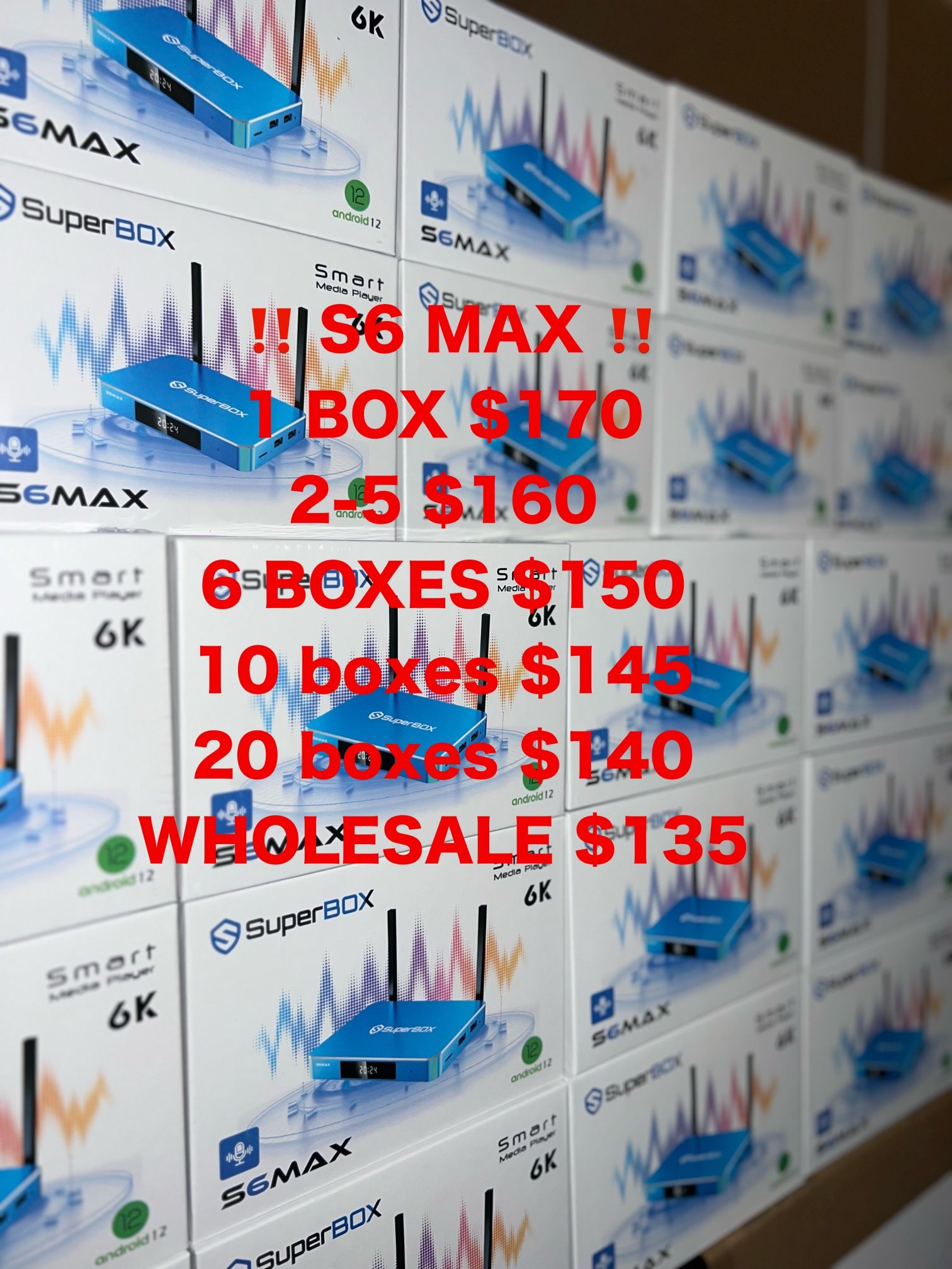 SUPERBOX SUPER BOX S6PRO S6MAX S6 ULTRA WHOLESALE PRICE VARYS ON QTY !! 