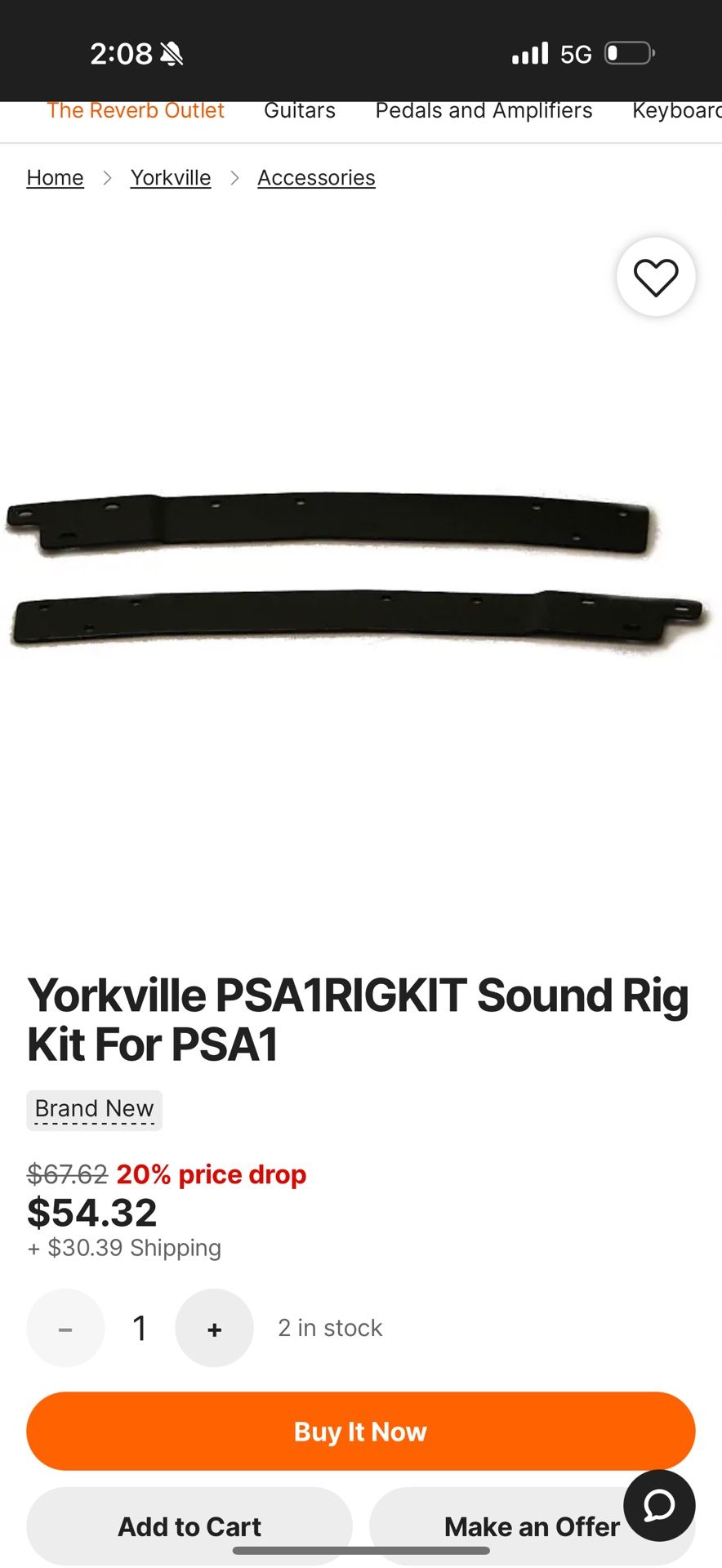 (1) NEW Yorkville Speaker PSA1RIGKIT Sound Rig Kit For PSA1