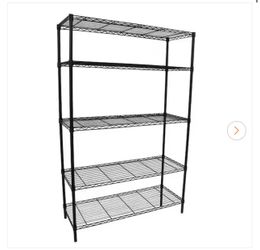 5-Tier Steel Wire Shelving Unit in Black (36 in. W x 72 in. H x 16 in. D)