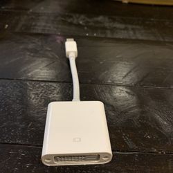 Apple thunderbolt to mini display to DVI female adapter.