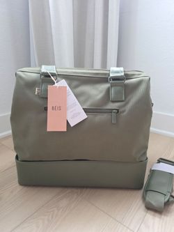 NEW BÉIS Mini Weekender Bag – Olive Green – NWT