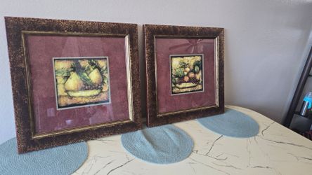 Pair of decorative still live illustration with high end framing