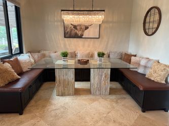 Glass dining table