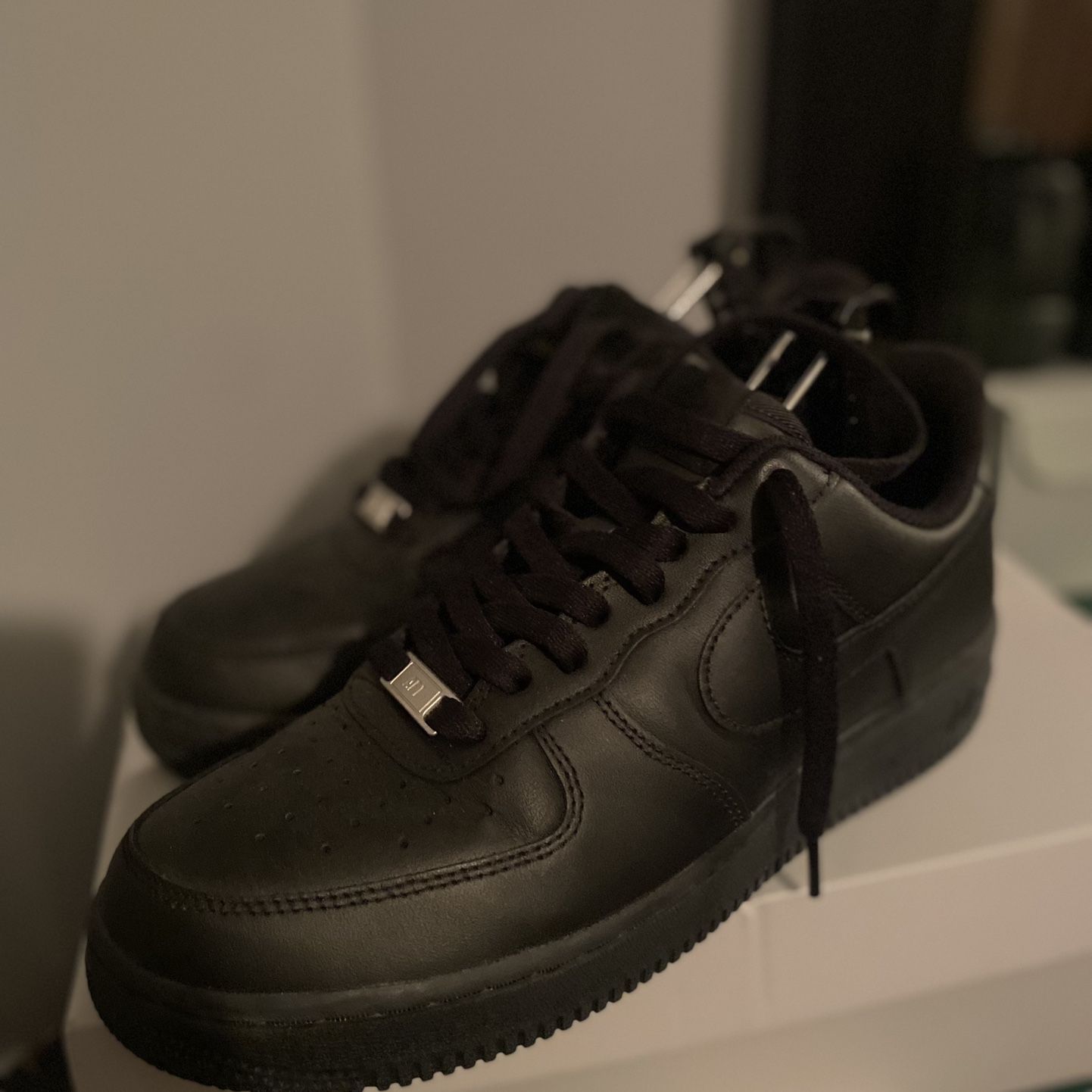 Freshly New Black Air Force 1s