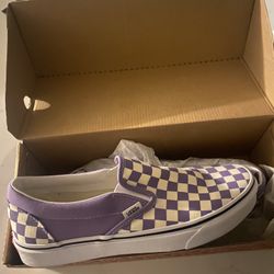Lavender & White Checkered Vans