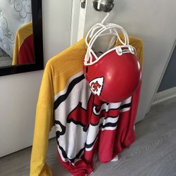 KC Chiefs Fleece Sweater & Helmet Combo
