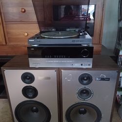 SONY PHONO/HARMAN KARDON AVR-147 HOME THEATER RECEIVER AND JBL 902VX LOUDSPEAKERS $600 FINAL PRICE 