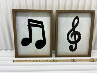 Music Note Framed Wall Art Set of 2
