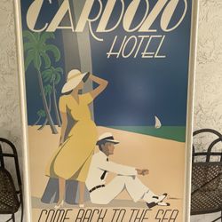 Vintage Original Cardozo Hotel Miami Beach Poster 