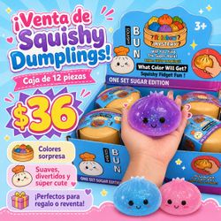 Squishy Bun Rainbow Mystery Dumpling Fidget Toys 12-Pack