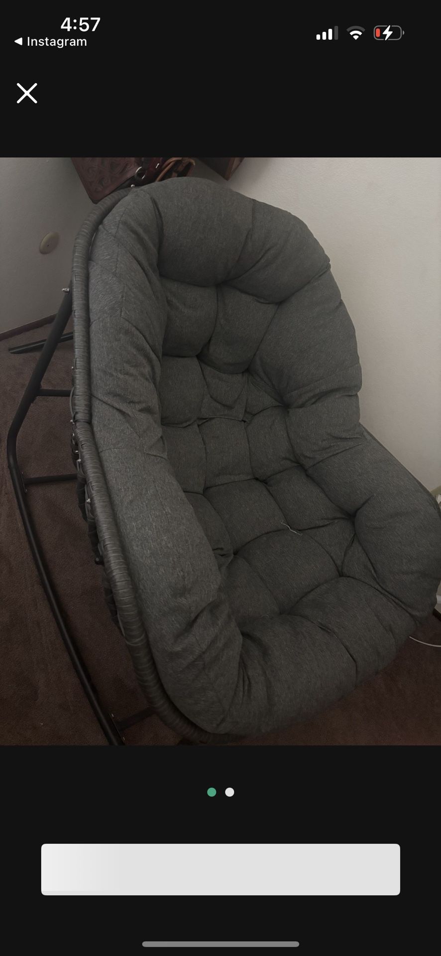 Oversized Grey Rocking Chair