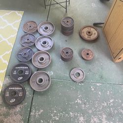 Used Weights Varying Plates Different Lbs 