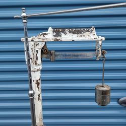 early 1900s Fairbanks scale and height stick