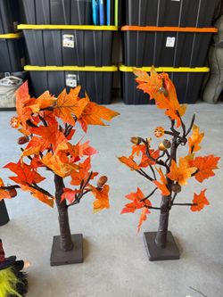 2 Fall Decor mini Trees (Light up)