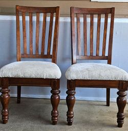 Solid Wood Dining Chairs - CORT "Tuscan" Side Chairs (Dark Finish)