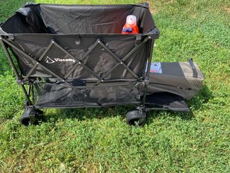 New Heavy-Duty Folding Wagon – Double Deck Utility Cart $60