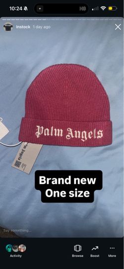 Palm angels pink beanie