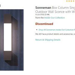 Sonneman Box Column Single Light 22" High Integrated LED Outdoor Wall Sconce with White Diffuser