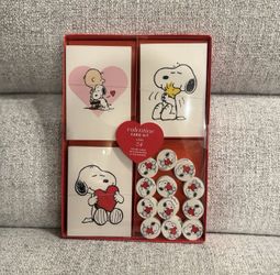 Snoopy Peanuts Valentines Card Kit Includes 24 Card With Envelopes & Fun Erasers