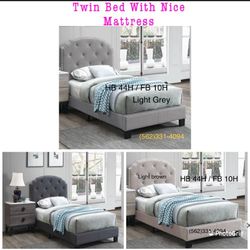 Twin New Bed Sale w/Mattress.  Camas Nuevas