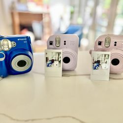 3x Instant Film Camera Bundle - 2x Instax Mini 12 & Polaroid 300 (TESTED)